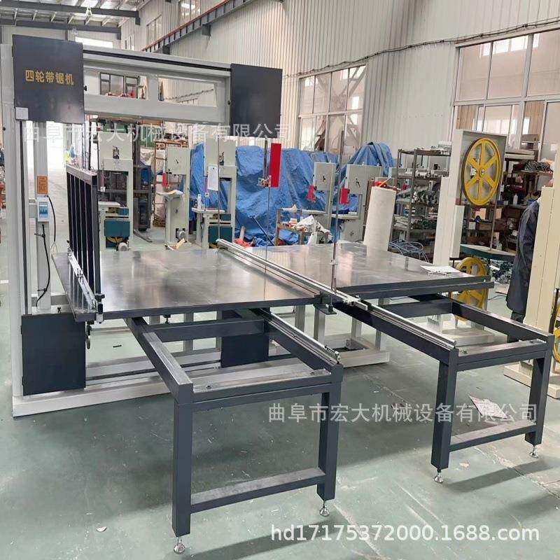 三轮推台带锯机生产规格 蜂窝纸箱板泡沫海绵岩棉切立式木工带锯