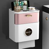 免打孔壁挂式 防水纸巾架卫生纸盒化妆室纸巾盒厕所卫生纸卫生纸置