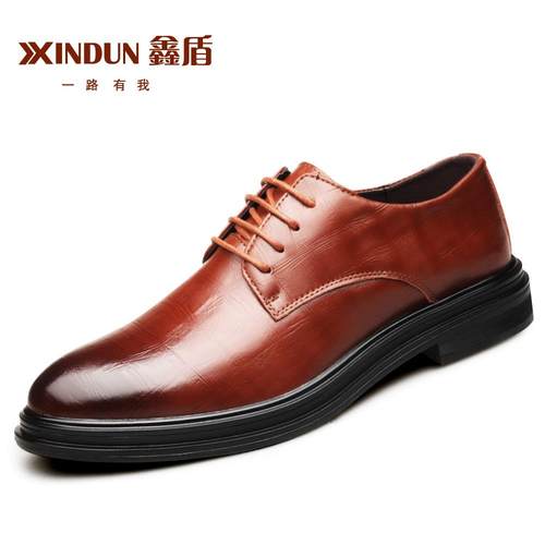 高档皮鞋男年夏商务正装季男鞋伦潮流英男士真皮休闲鞋黑色韩版青