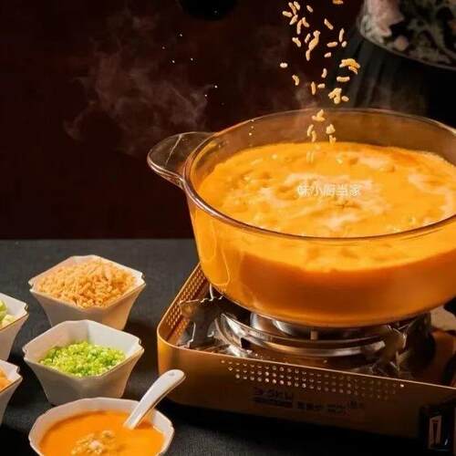 餐饮商用玻璃锅明火耐高温琥珀透明高硼硅炒煮炖蒸煲汤锅透明锅