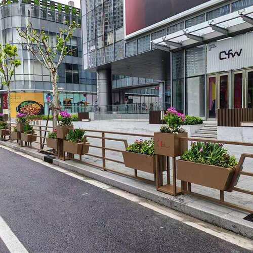 室内花箱铁艺隔断栅栏简约花架室外花槽庭院种植箱广场不锈钢花坛