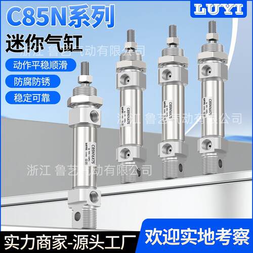 SMC迷你不锈钢气缸C85N/CD85N8/10/12/16/20/25/32/40行程25~300