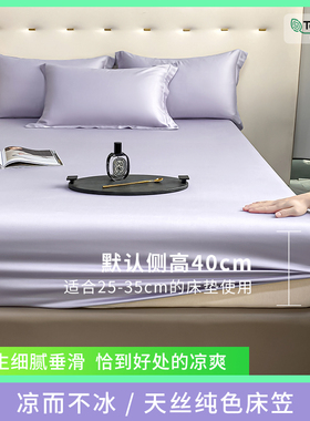 夏季天丝冰丝床笠加高厚垫30/35/40cm席梦思床垫套防滑床罩可定制