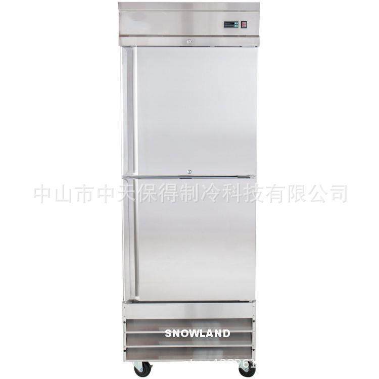 美式2门冰箱冷藏冷冻柜不锈钢商用酒店厨房柜冷柜立式柜冰柜