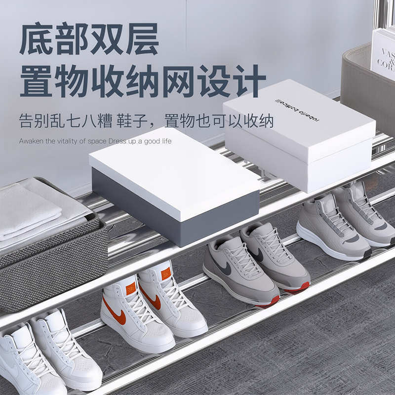 双杆不锈钢晾衣架落地家用室内外伸缩挂衣架阳台晒被凉衣服杆子