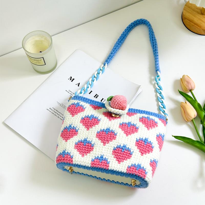 毛线 线手工钩针编织包包郁金香单肩包diy钩织毛线 线材料包自制