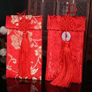 布艺丝绸锦缎特大万元结婚用超大号红包父母改口费绸缎绒布袋