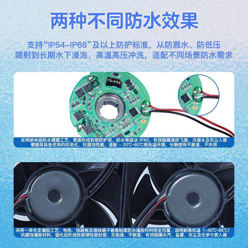 DC20060灌胶防水风扇 ip68工业级防潮 户外储能柜箱大型散热风扇