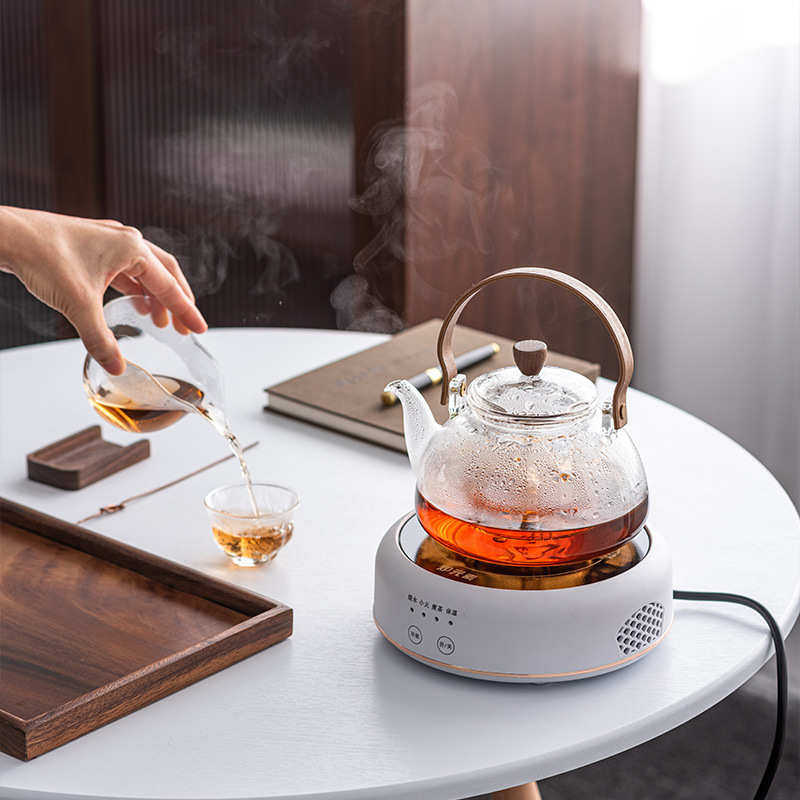 小型耐热玻璃煮茶壶耐高温电陶炉专用蒸茶壶蒸煮一体两用煮茶器家