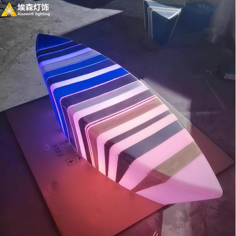 户外船凳公园商场景区地产休闲座椅船型文旅灯光小品太阳能庭院灯
