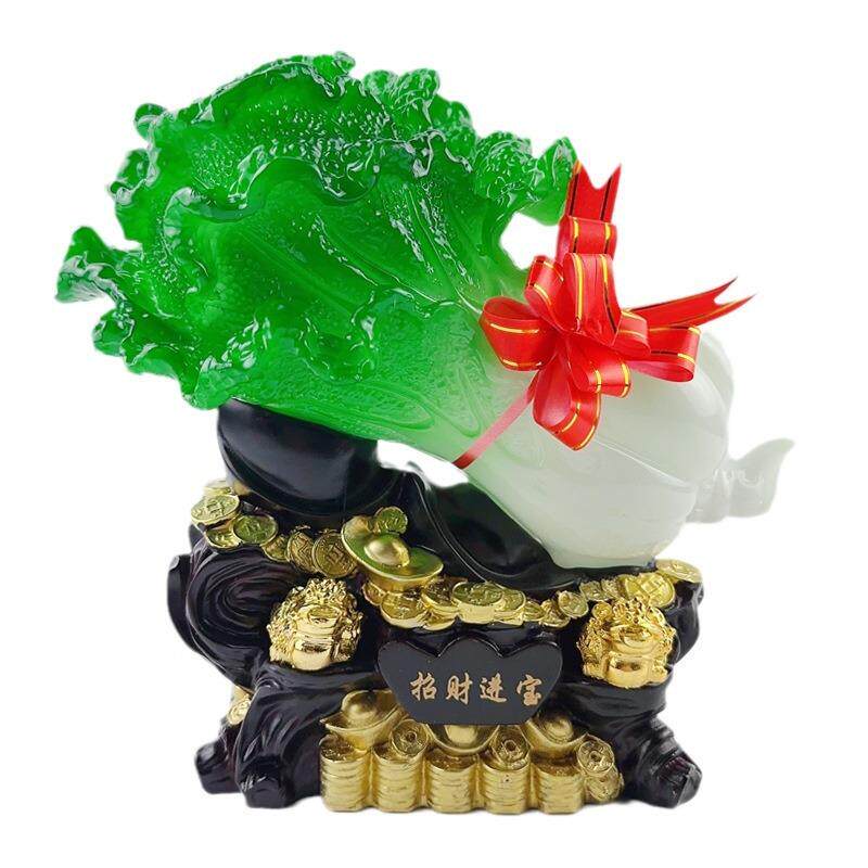 经典热卖树脂仿玉招财进宝大白菜玉白菜摆件客厅玄关办公桌装饰品