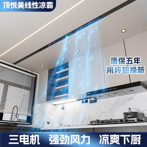 线型凉霸厨房冷霸风扇石膏板换气照明集成吊顶蜂窝大板线性冷风机