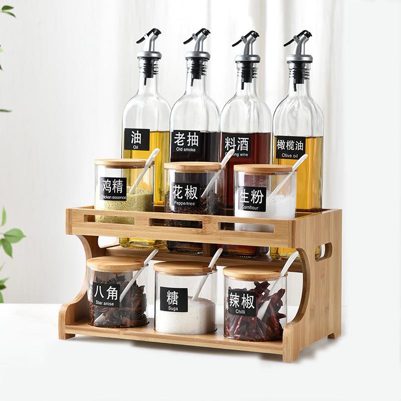 陶料调盒木组合无品牌/套装瓷玻璃油瓶调味罐家用佐料收纳盒厨房