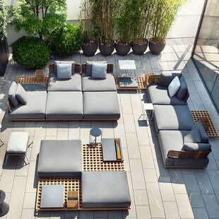 庭户外AA001藤沙发院北艺欧实合木花园阳台休闲术藤椅组室外藤编