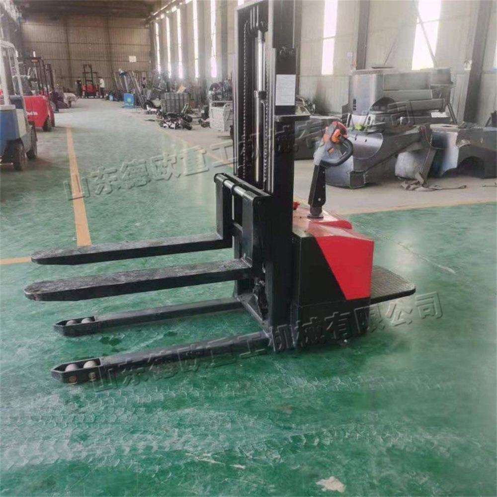 半自动电动堆高车 手推式升降式工具车 站架式托盘装卸运输叉车