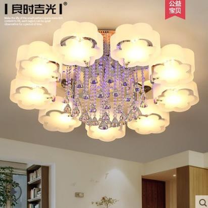 意大利简约客厅灯圆形水晶灯简约现代温馨主卧室灯led餐厅吸顶灯