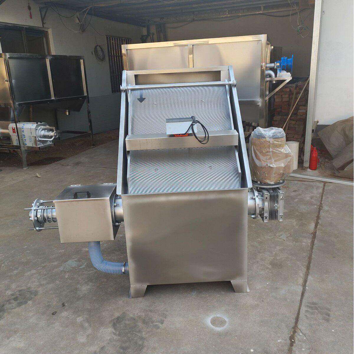 斜筛800型干湿分离机全自动不锈钢斜筛式干湿分离机鸡粪脱水机