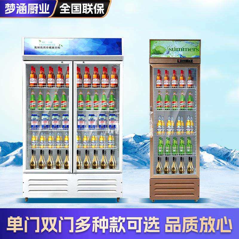 商用啤酒柜单双门保鲜冷藏饮料柜餐厅超市冷饮柜冰柜 酒水展示柜