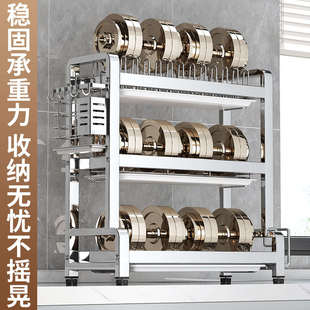 加厚不锈钢碗架盘架收纳架沥水架置物柜厨房置物架家用多层收纳架