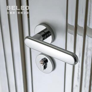 北F12 6060门欧现代卧室门音室内家用磁吸静房锁门锁通用型分体锁