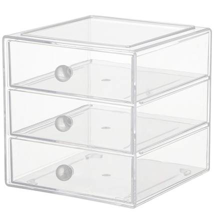 桌上整理高档台面收纳盒抽屉式高端化妆品收纳盒女孩书桌家用浴室