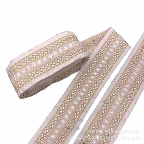 现货直供 民族风外贸条码刺绣花边 服装辅料镜片条码鞋材箱包配料