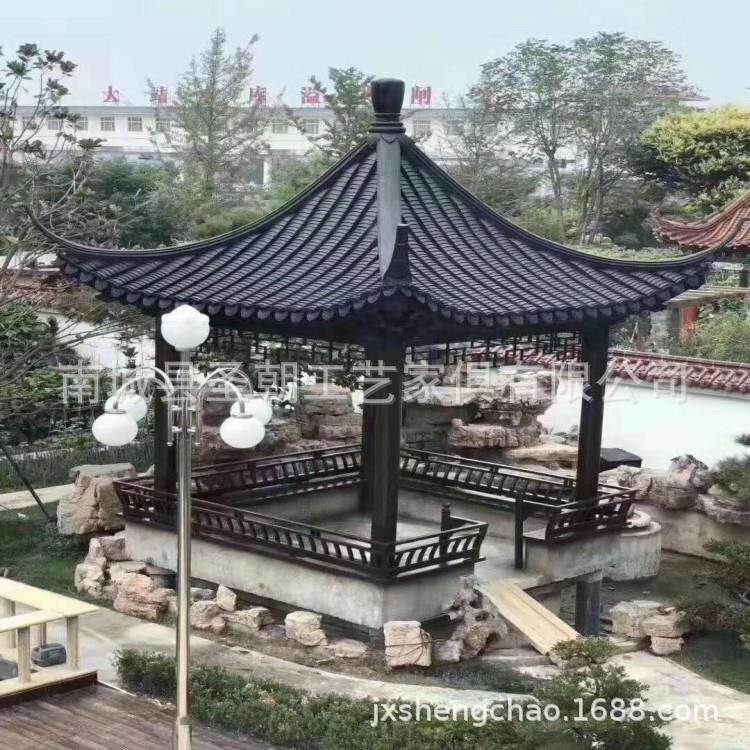 古建凉亭实木碳化防腐木屋亭子景观园林花园别墅四角庭院景观装饰