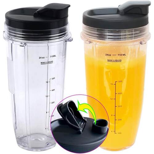 Nutri Ninja 24 OZ盎司替换杯带杯盖和密封盖 适用IQ 系列搅拌机