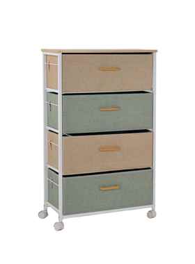 SALES!!大四层布袋小边桌布艺简易抽屉式多层收纳柜子整理柜