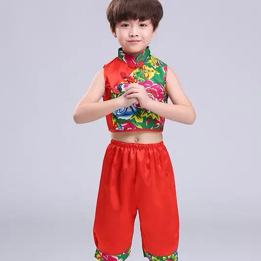 正品新款儿童小梦娃演出世服开门红喜庆打鼓服元旦盛腾红灯笼蹈舞