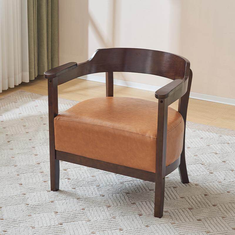 休息区单人沙发椅客厅椅子轻奢凳子实木阳台休闲椅子洽谈桌椅组合