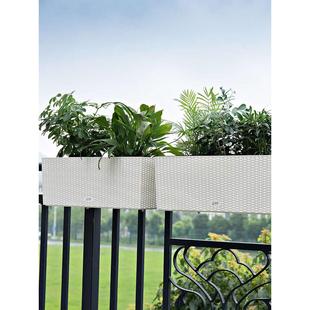 阳台布置露台花园装饰栏杆挂花盆带架子长方形花槽悬挂式围栏挂架