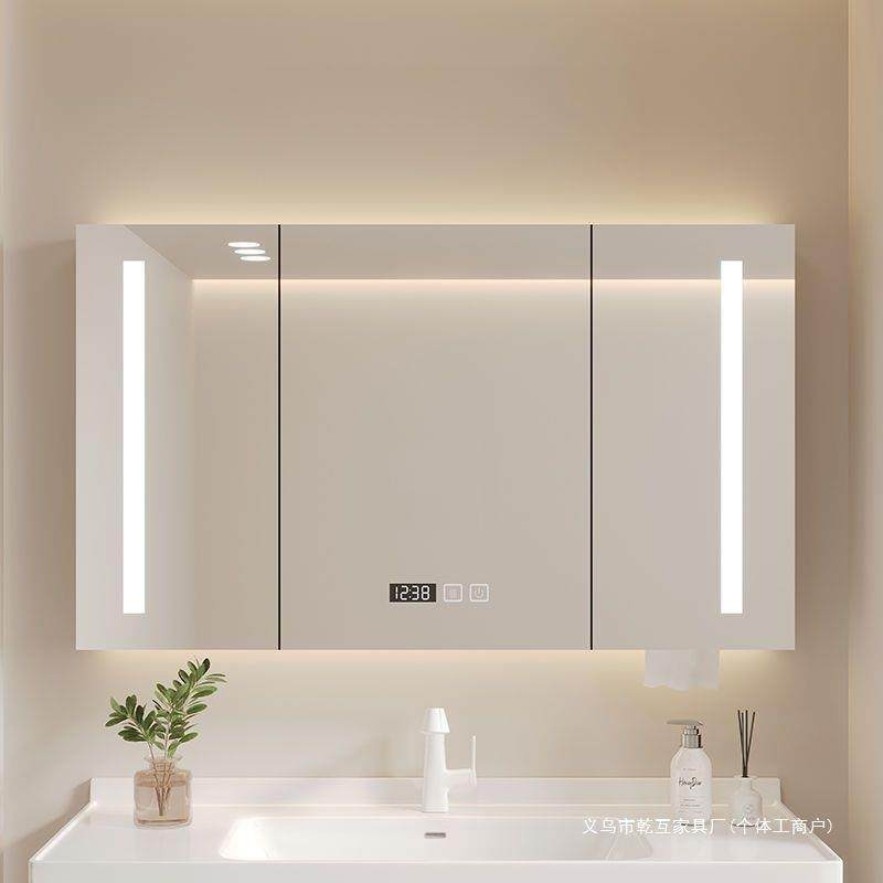 新款多功能镜柜除雾储物防潮防水一体挂墙式浴室智能灯光卫生间镜