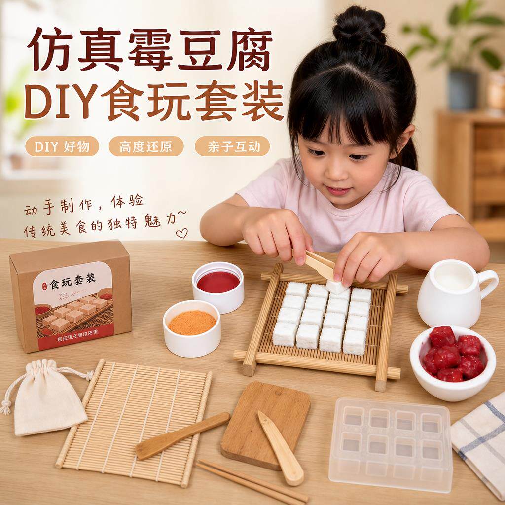 霉豆腐玩具套组手工diy材料包彷真食物网红流行少年亲子互动游戏