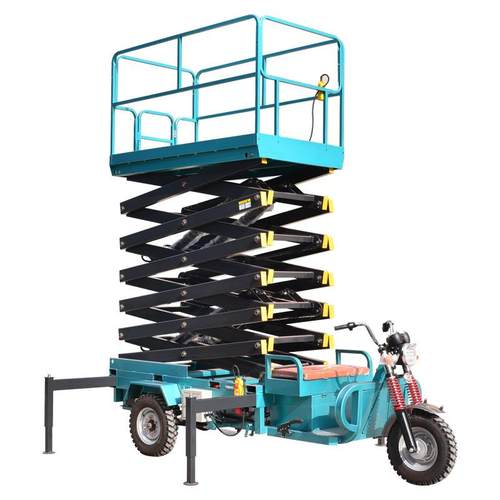 三轮车载式升降机移动剪叉高空作业车厂家电动液压登高梯小型平台