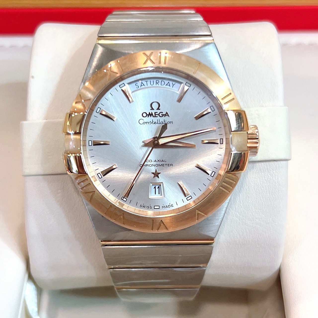 一口价98新欧米茄手表男星座红金自动机械123.20.38.22.02.001