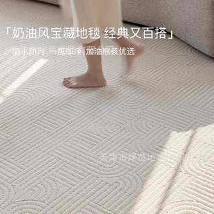 纯色卧室免洗可擦轻奢高级感沙发毯 真防水防污地毯客厅奶油风法式