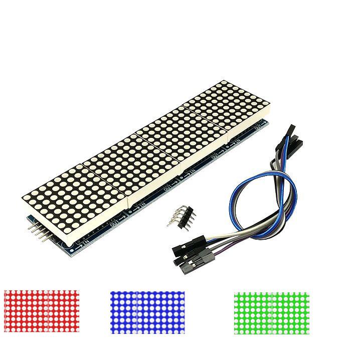 MAX7219点阵模块 LH控制单片机模块 4合一显示 送5P线