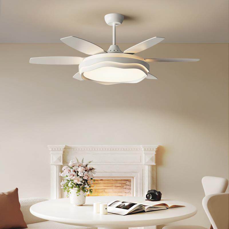 护眼直叶风扇灯智能吊扇灯客厅餐厅家用大吊扇时尚高级中山灯具