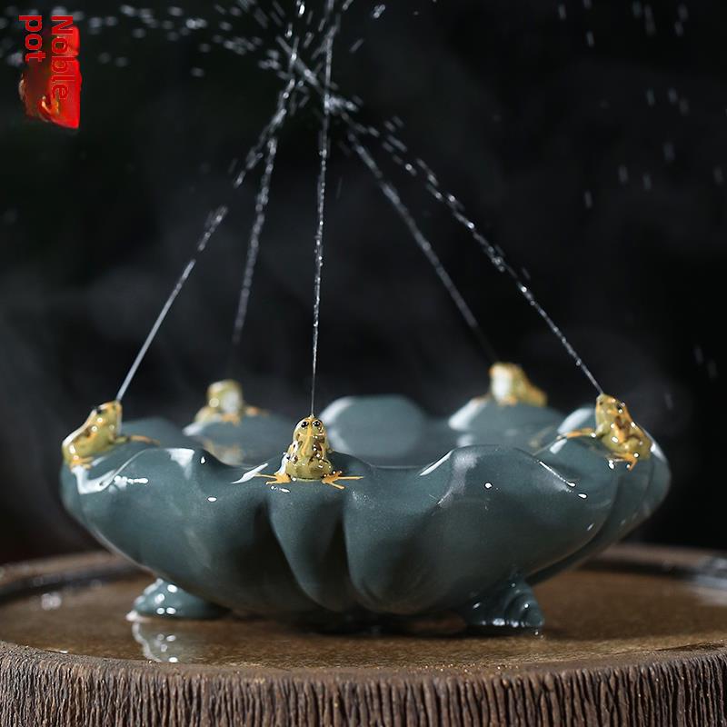 紫泥茶宠物摆件可以养五子风顶水喷蛙茶玩茶艺茶桌功夫茶道茶桌