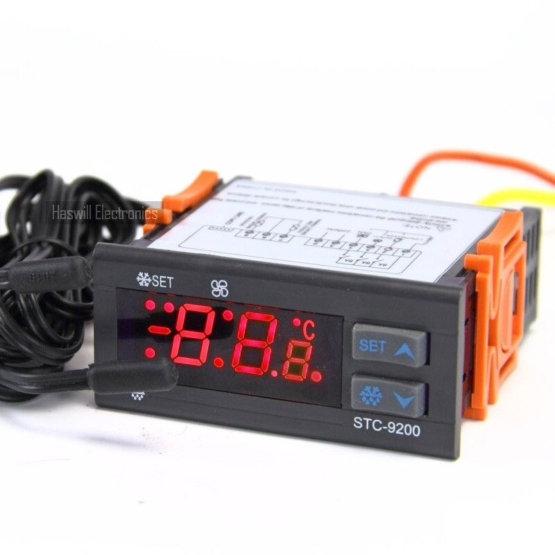 220伏 STC-9200 数显控温器 制冷+化霜+风机 风冷冷柜冷藏室专用