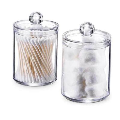 Swab Cotton Pad Jewelry Round Plastic Box Storage Container