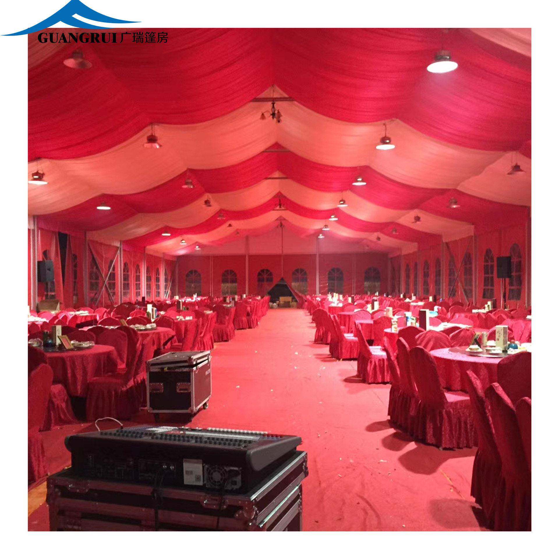 婚庆篷房农村婚礼大棚铝合金红色大型活动酒店酒席空调帐篷
