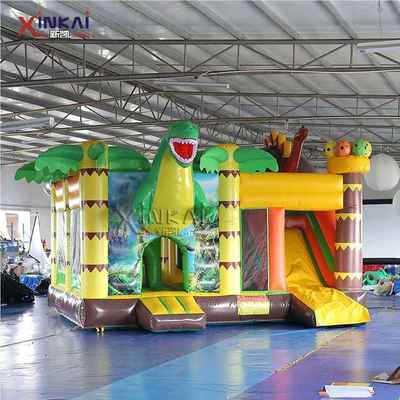 游户外乐园气蹦充床S2002015滑梯组合商用卡堡通丛林恐龙主题充气