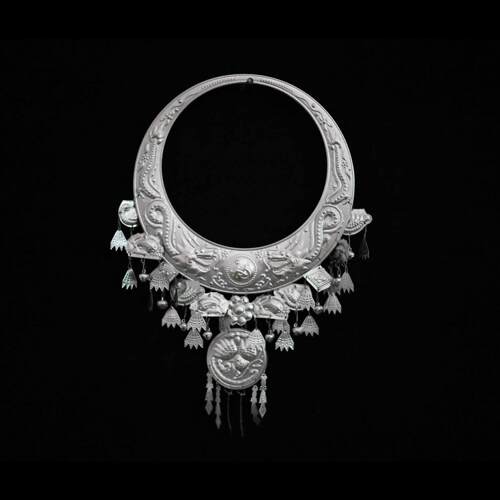 贵州苗族银饰项圈手工制作项炼民族风舞台表演特色项圈
