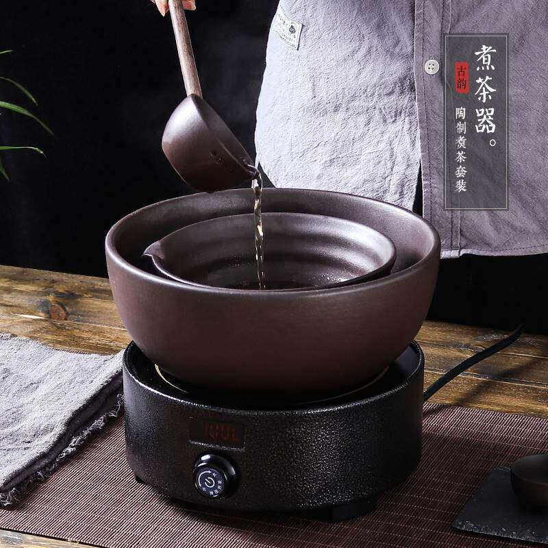 电陶炉煮茶器普洱白茶泡茶器炉柴烧茶碗蒸汽麦饭石养生烧水壶一体