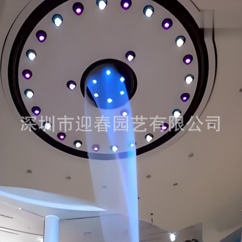 数字水帘室内大堂海洋馆水幕墙装饰带灯光投影图文并茂圆形矩形