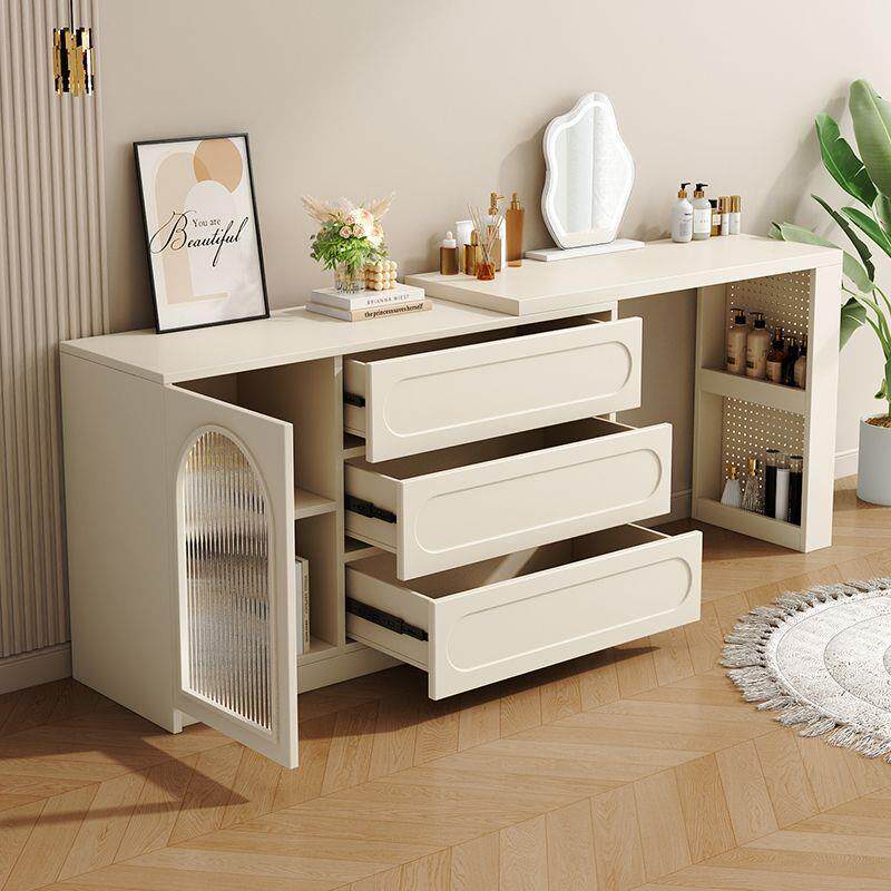 实木梳妆台奶油风斗柜卧室简约现代2026新款家用化妆台一体化妆桌