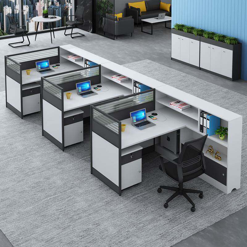 三人位办公桌职员办公桌椅组合简约财务双人屏风卡位隔断办公室桌