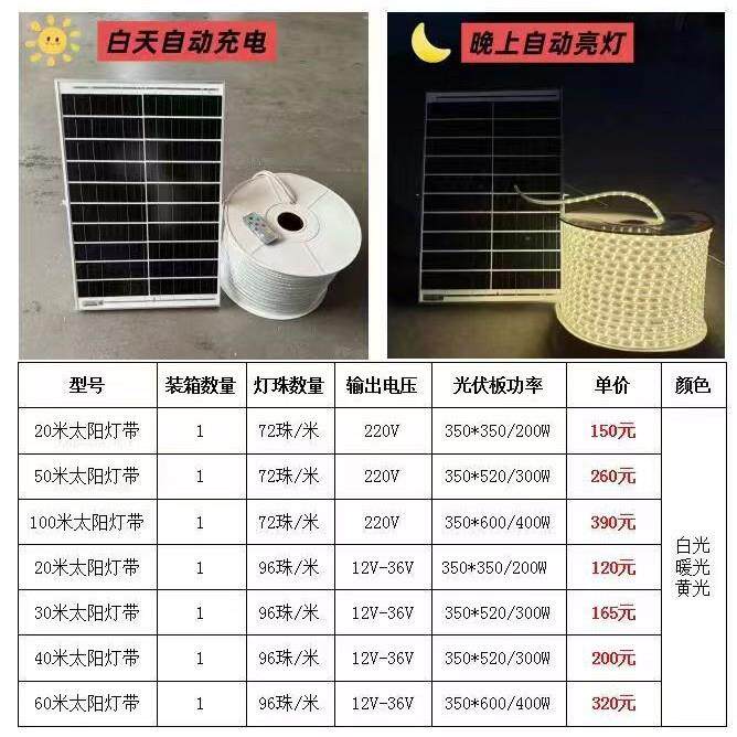 灯串户外发光字广告灯箱低压灯带光伏发电蓄电池太阳能供电系统